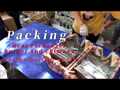 Verpackung des Wärmetauschers, des Brenners und des Schornsteins in der unteren Hülle