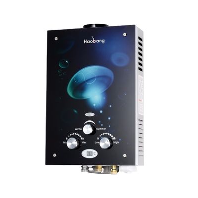 6L LPG Instant Gas Water Heater Glass Panel Wall Mounted