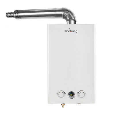 10 Liter 220V Gas-Wasserbereiter Zwangsauspuff-Typ Weiß LED 20Kw
