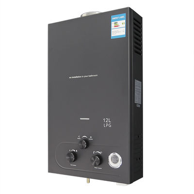 Duschraum Gas-Wasserbereiter 12L 24KW Korrosionsbeständigkeit Schwarz